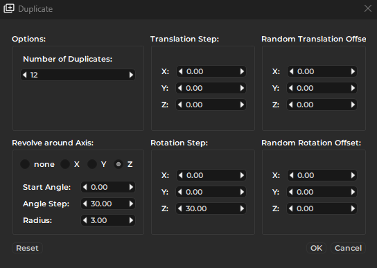 Duplicate dialog Duplicate dialog