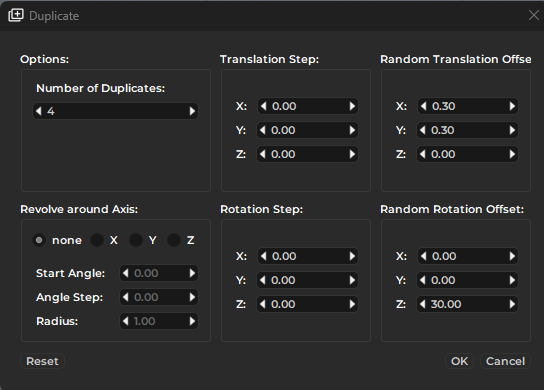 Duplicate dialog Duplicate dialog