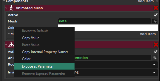 Expose as Parameter Expose as Parameter