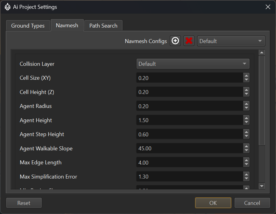 Navmesh config Navmesh config