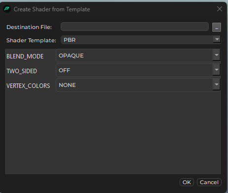 Shader template editor Shader template editor